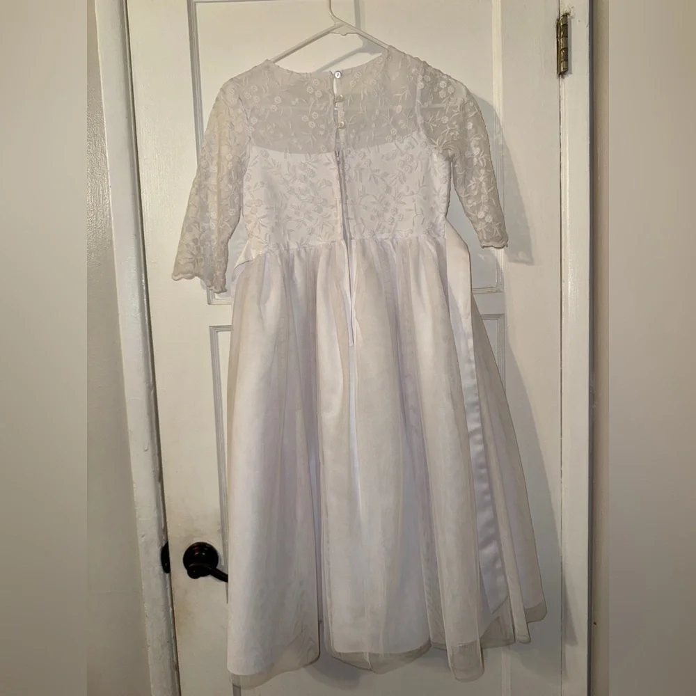 NEW Baptism Flower Girl First Communion Formal Girls White Dress sz12 $118